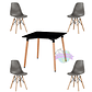 Comedor Murcia cuadrado negro 80x80 cm con 4 Sillas Eames  - Miniatura 6