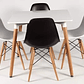 Comedor Murcia cuadrado blanco 80x80 cm con 4 Sillas Eames  - Miniatura 4