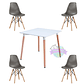 Comedor Murcia cuadrado blanco 80x80 cm con 4 Sillas Eames  - Miniatura 7