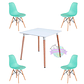 Comedor Murcia cuadrado blanco 80x80 cm con 4 Sillas Eames  - Miniatura 8