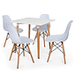 Comedor Murcia cuadrado blanco 80x80 cm con 4 Sillas Eames  - Miniatura 5