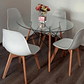 Comedor Roterdam redondo vidrio 100 cm con 4 Sillas Eames 2.0 - Miniatura 1