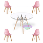 Comedor Roterdam redondo vidrio 100 cm con 4 Sillas Eames 2.0 - Miniatura 2