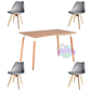Comedor Rectangular color Madera 120x80 cm con 4 Sillas Tulip - Miniatura 13