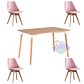 Comedor Rectangular color Madera 120x80 cm con 4 Sillas Tulip - Miniatura 4