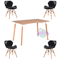 Comedor Rectangular color Madera 120x80 cm  con 4 Sillas Rubik - Miniatura 2