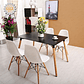 Comedor Helsinki rectangular negro con 4 Sillas Eames  - Miniatura 3