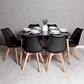 Comedor Bergen rectangular negro 120x80 cm con 6 Sillas Tulip - Miniatura 5