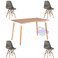 Comedor Helsinki rectangular 120x80 cm color madera con 4 Sillas Eames - Miniatura 3