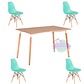 Comedor Helsinki rectangular 120x80 cm color madera con 4 Sillas Eames - Miniatura 4
