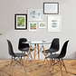 Comedor Málaga redondo vidrio 80 cm con 4 Sillas Eames - Miniatura 3