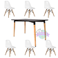 Comedor Helsinki rectangular negro y 6 Sillas Eames - Miniatura 3