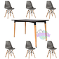 Comedor Helsinki rectangular negro y 6 Sillas Eames - Miniatura 4
