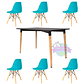 Comedor Helsinki rectangular negro y 6 Sillas Eames - Miniatura 6