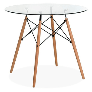 Mesa de vidrio estilo Eames 80 cm