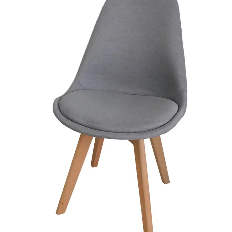 Comedor Osaka redondo vidrio 100 cm y 4 Sillas Tulip Lino  5