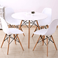 Comedor Argel redondo blanco 80 cm con 4 Sillas Eames  - Miniatura 2