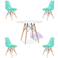 Comedor Argel redondo blanco 80 cm con 4 Sillas Eames  - Miniatura 8