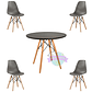 Comedor Argel redondo negro 80 cm con 4 Sillas Eames  - Miniatura 4