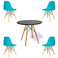 Comedor Argel redondo negro 80 cm con 4 Sillas Eames  - Miniatura 6