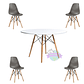 Comedor Argel redondo blanco 100 cm y 4 Sillas Eames - Miniatura 6