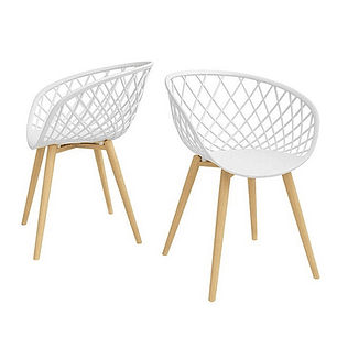 Comedor Mesh redondo vidrio 80 cm y 4 Butacas Mesh