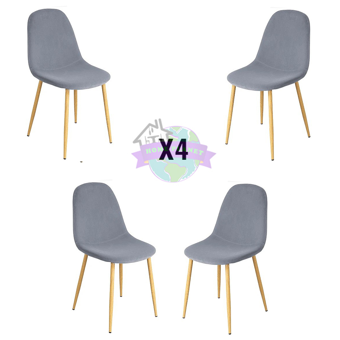 Pack 4 Sillas Spoon Terciopelo 1