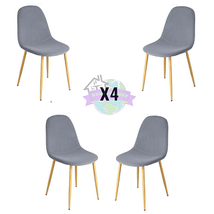 Pack 4 Sillas Spoon Terciopelo