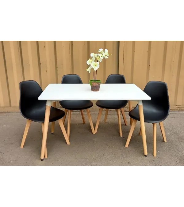 Comedor Mesa Eames rectangular 120x80 cm con 4 Sillas Eames 2.0