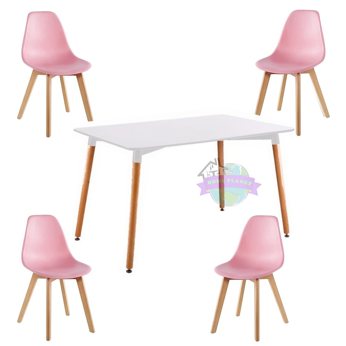 Comedor Dakari rectangular con 4 Sillas Eames 2.0 2