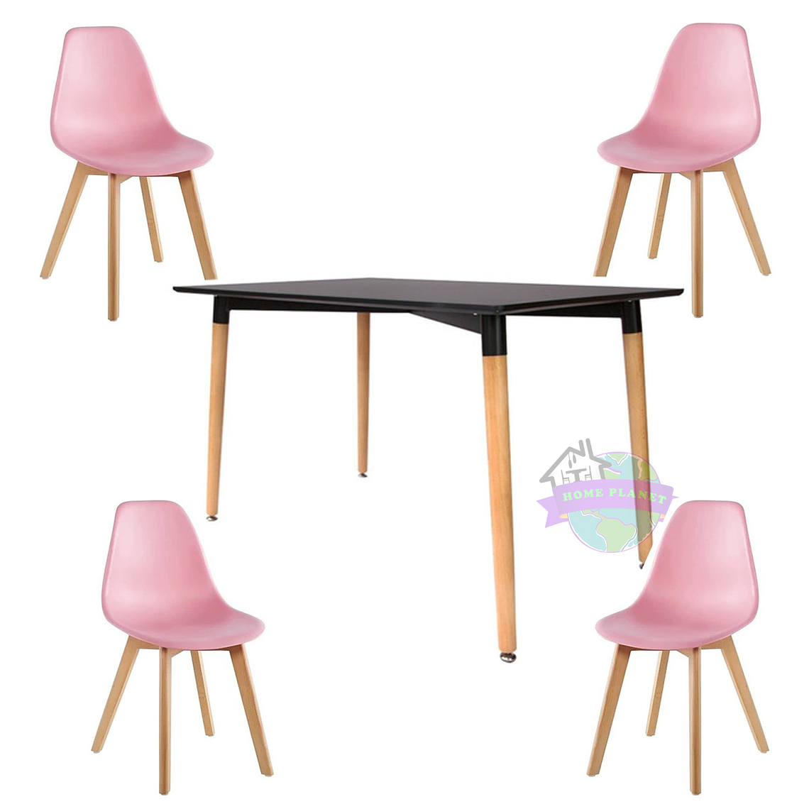Comedor Dakari rectangular con 4 Sillas Eames 2.0 4