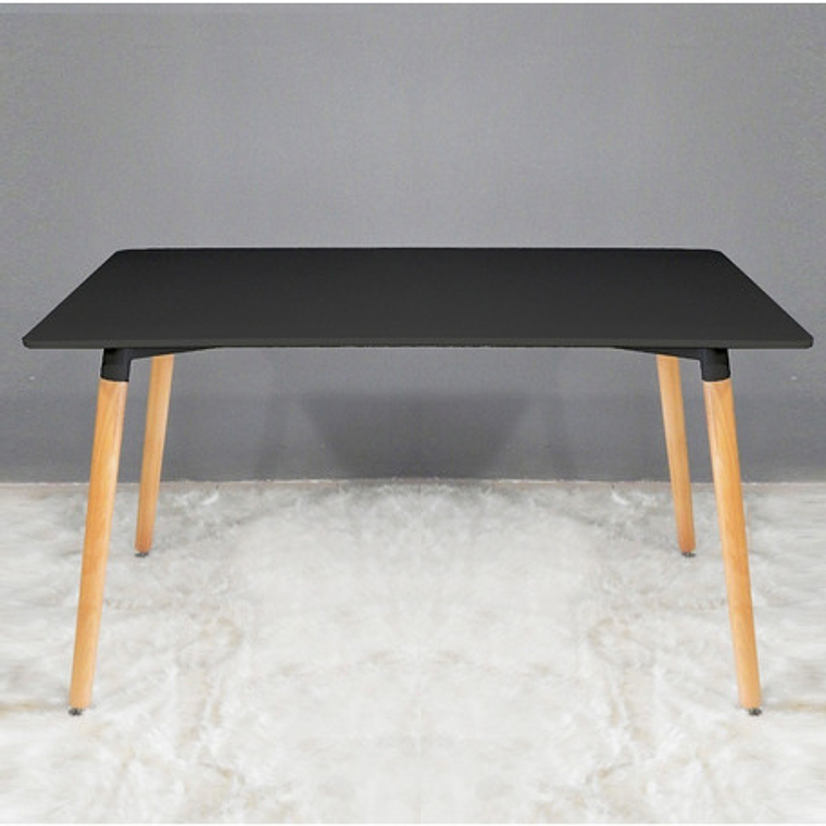 Comedor Manila rectangular con 6 Sillas Eames transparentes 5