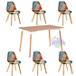Comedor Bremen rectangular madera con 6 Sillas Patchwork 2.0 - Miniatura 2