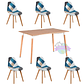 Comedor Bremen rectangular madera con 6 Sillas Patchwork 2.0 - Miniatura 3