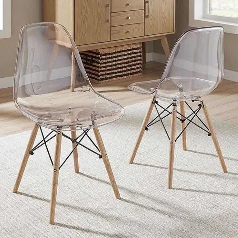 Pack 4 Sillas Eames transparentes 3