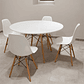 Comedor Argel redondo blanco 100 cm y 4 Sillas Eames - Miniatura 4