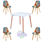 Comedor Tolón cuadrado blanco con 4 Sillas Patchwork 2.0 - Miniatura 2