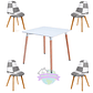 Comedor Tolón cuadrado blanco con 4 Sillas Patchwork 2.0 - Miniatura 3