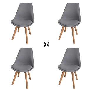 Pack 4 Sillas Tulip Lino