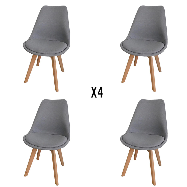 Pack 4 Sillas Tulip Lino 1