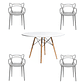 Comedor Derby redondo blanco 100 cm con 4 Sillas Master - Miniatura 3