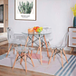Comedor Napoles redondo vidrio 80 cm con 4 Sillas Eames transparentes  - Miniatura 1