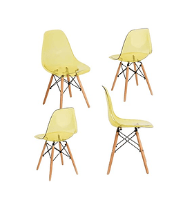 Pack 4 Sillas Eames transparentes colores