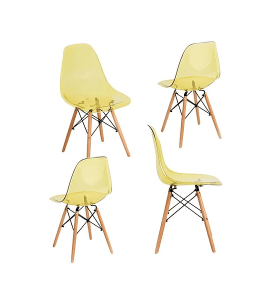 Pack 4 Sillas Eames transparentes colores