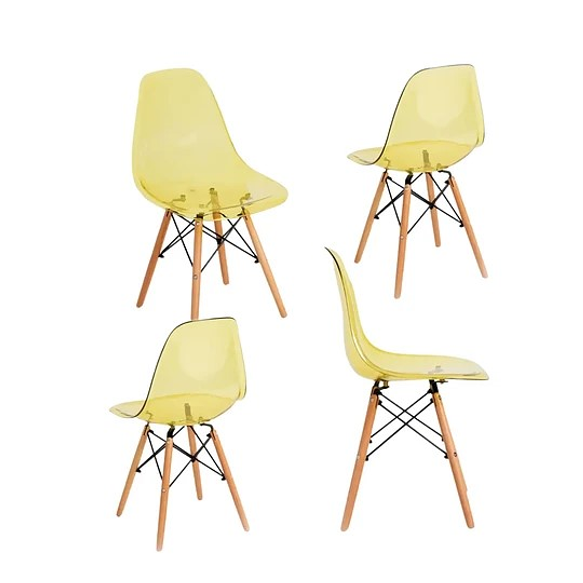 Pack 4 Sillas Eames transparentes colores 1