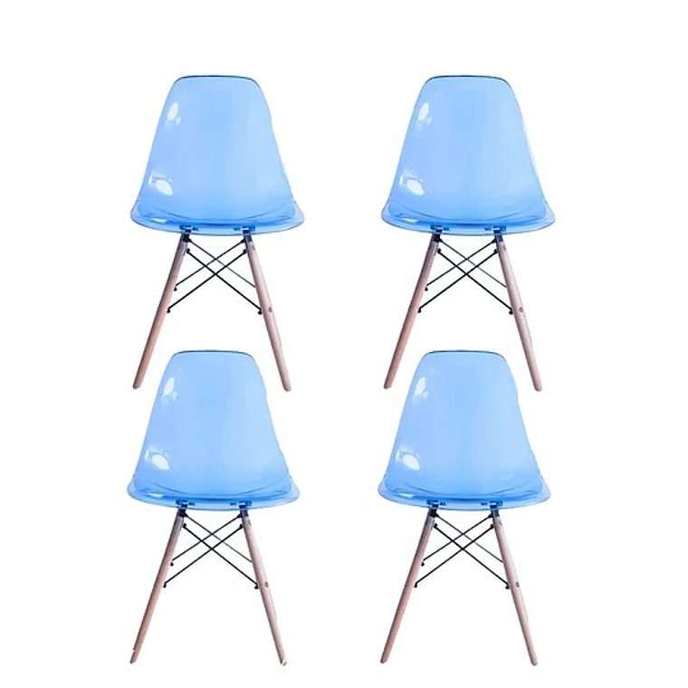 Pack 4 Sillas Eames transparentes colores 3
