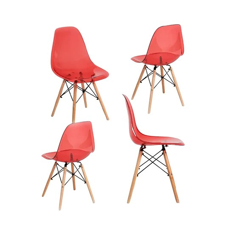 Pack 4 Sillas Eames transparentes colores 2