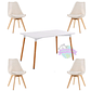 Comedor Farum rectangular blanco con 4 Sillas Tulip Velvet - Miniatura 4