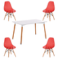 Comedor Kingston rectangular blanco con 4 Sillas Eames transparentes colores - Miniatura 4