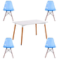 Comedor Kingston rectangular blanco con 4 Sillas Eames transparentes colores - Miniatura 3